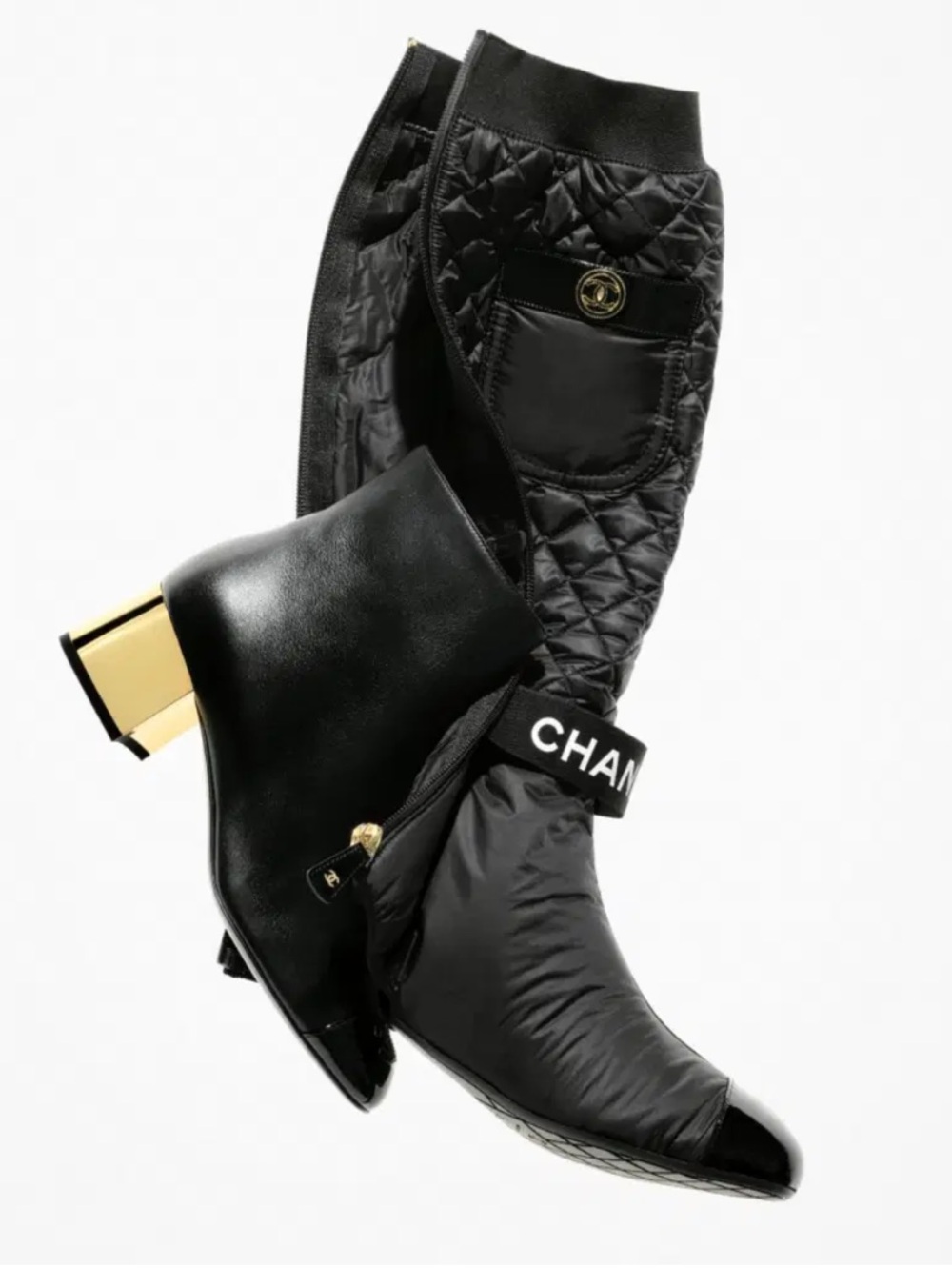 CHANEL Boots  Two way quilted leather  CC logo Runway size 40 - Picture 8 of 16